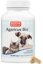 Agaricus Bio 300 mg for Canines and Felines, Beta Glucan Mushroom Pet Supplement to Boost critical Immune Defense & Cellular Health, Antioksi Toz, Enerji Eski Köpekler ve Kediler için Enerji Desteği, 60 kapak