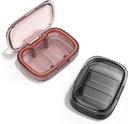 2 Pack 3 Küçük Pill Box, Moisture Kanıt Pill Case, Seyahat Pill Pocket Purse, Daily Portable Medicine Vitamin Box, Fish Oil Box, Supplement Box (Black+Orange)