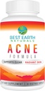 En İyi Dünya Doğalları Clear Skin Acne Support Supplement Capsules - Sağlıklı Cilt - 30 Gün Supply