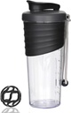 Φιάλη αναδευτήρα για μείγματα πρωτεϊνών, 24 oz, μπουκάλια αναδευτήρα πρωτεϊνης με μπάλα Whisk, μπουκάλι αναμείκτη, μπουκάλι πρωτεΐνης, Portable Pre Workout Κύπελλο αναδευτήρα πρωτεΐνης ορού γάλακτος, Μαύρο
