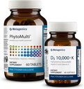 Metagenics Essential Wellness Duo: D3 10.000 + K - Immune Support, Bone Health & Heart Health - 60 Softgels & PhytoMulti Without Iron - Daily Multivitamin for General Health & Aging - 60 Tabletler