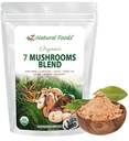 Z Doğal Gıdalar Organik 7 Kutsal Mushrooms Mix - Immune Health için Mushroom Toz - Aslan'ın Mane, Cordyceps, Chaga, Red Reishi, Shiitake, Maitake & Turkey Tail Extract for Coffee, Smoothies, 7 ozroom Toz