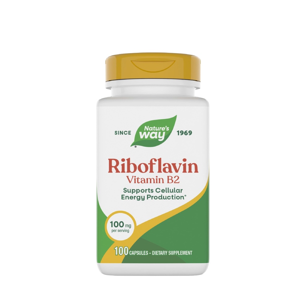 Nature's Way Riboflavin Vitamin B2, Supports Cellular Energy Production*, High Potency Riboflavin, 100 mg per Vary)