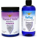 RnA ReSet ReMag & Vitamin C Sıfırı - Sıvı Supplement (16.2 Fl Oz) & Berry-Flavored Vitamin C Toz (14.81 Oz)