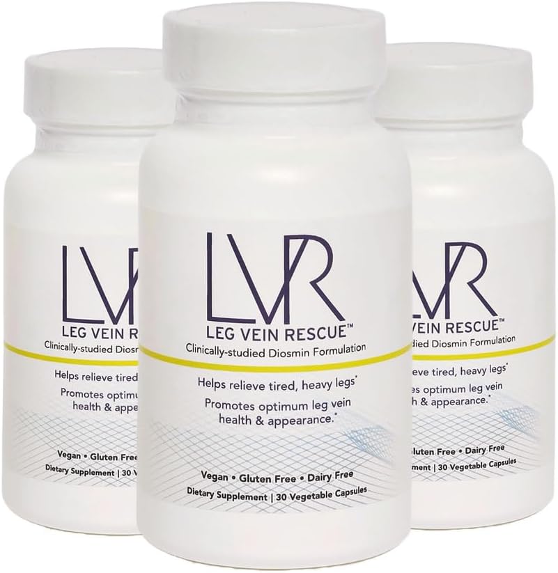 Klinik olarak Studied Diosmin Varicose Vein ve Leg Circulation Support 90 Day Supply - Spider Veins & Leg Edema Relief Citrus Bioflavonoids Natural Health Supplement (90 Capsules)