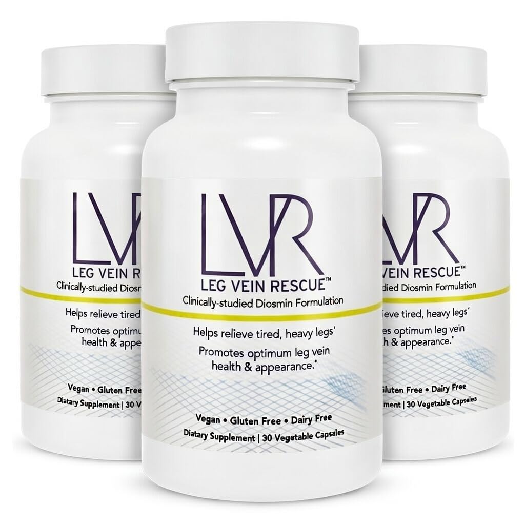 Klinik olarak Studied Diosmin Varicose Vein ve Leg Circulation Support 90 Day Supply - Spider Veins & Leg Edema Relief Citrus Bioflavonoids Natural Health Supplement (90 Capsules)