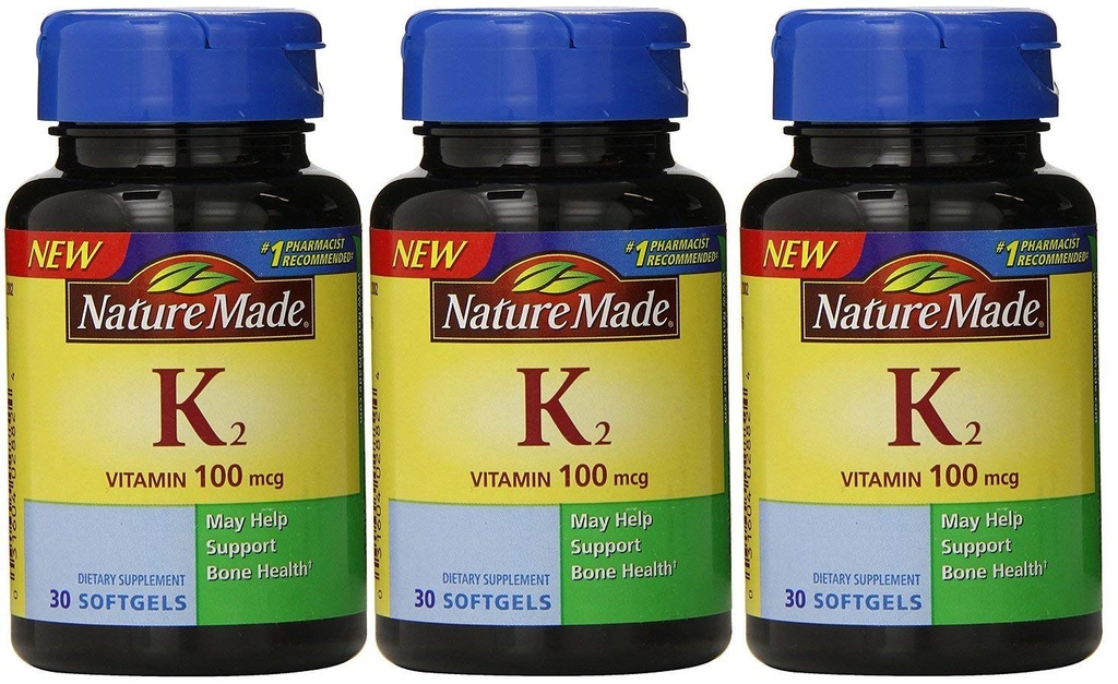 Nature Made Vitamin K2 100 mcg Softgels 30 (3) (Pazar Mayıs Vary)