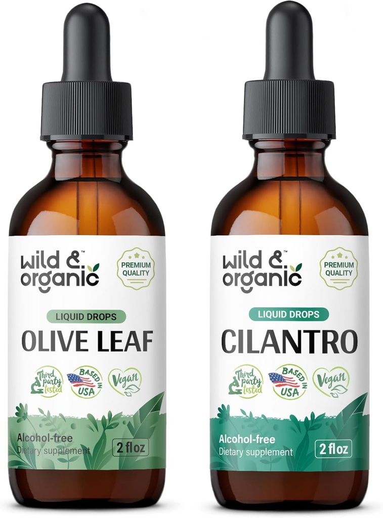 Άγρια & οργανικά φύλλα ελιάς Βάμμα 2 fl oz & Cilantro Βάμμα 2 fl oz