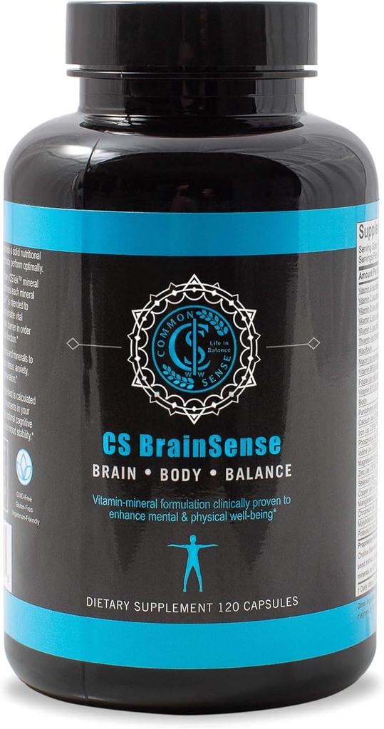 BrainSense Mood Stabilizer & Brain Supplement - Geliştirilmiş Mood, mental Clarity, Nörofun & Hücre Sağlığı - Nootropic Supplements & Micronutrients for Brain Fog by CommonSenseWW, 120 Capsules