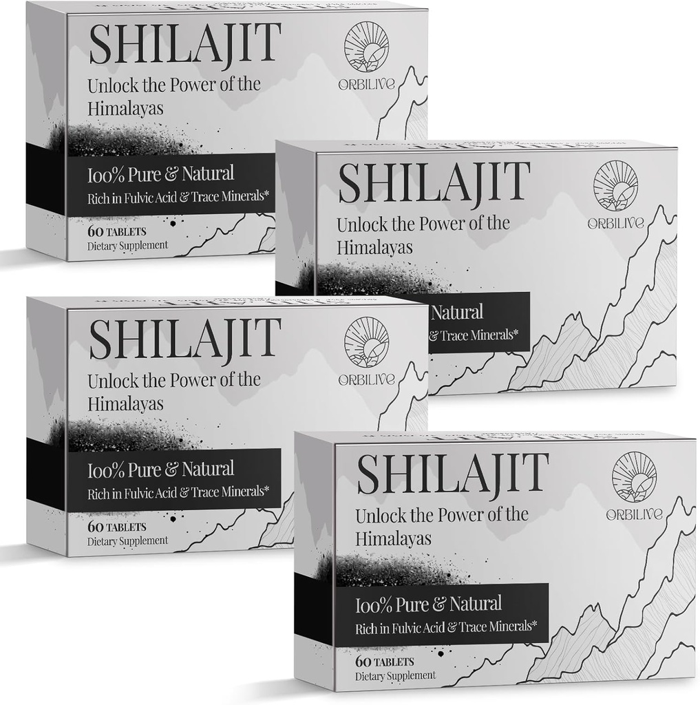 30.000 MG Shilajit Tabletleri, 100% Shilajit Pure, Himalaya Organik, Fulvic Acid & 85+ Kadın için Shilajit Tabletler,% 85 Shilajit Pure, Himalaya Organik, Shilajit Trace Minerals, Shilajit Supplement for Energy & Immune System, 240 Count