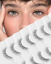 Φυσικές ψεύτικες βλεφαρίδες Clear Band Βλεφαρίδες Φυσικό βλέμμα Jiocolor Wispy Faux Mink Βλεφαρίδες Demi-wispies Fake Lahes 12MM 7 Pairs Wispy Dream (7mm-12mm)