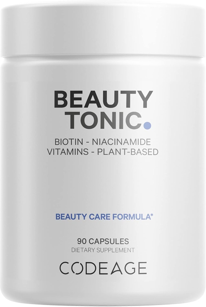C vitamini, Vitamin E, Vitamin B6, Niacin, Folate, Organic Food Assembly, Phytoceramids, Astaxanthin, Selenium - Beauty Tonic - Saç, Skin ve Nail Desteği - Vegan, 90 Ct
