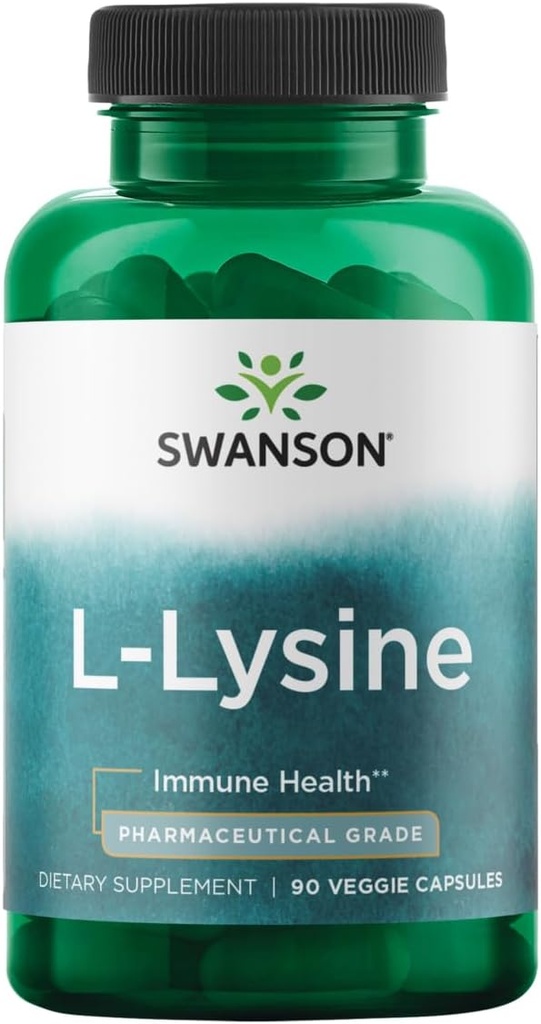 Swanson Amino Asit Ajipure L-Lysine Farm Grade 500 Milligram 90 Veg Capsules