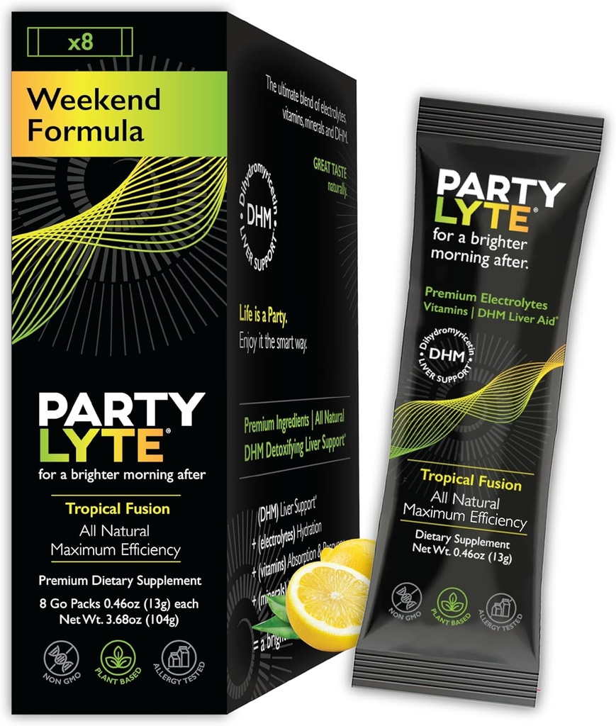 Electrolytes, DHM, 600 mg NAC, Ginger, Vitamins & Minerals - Optimal Hydration için Hydrate Packets - Oral Çözüm İçecek Mix | Weekend Formula 8 Count