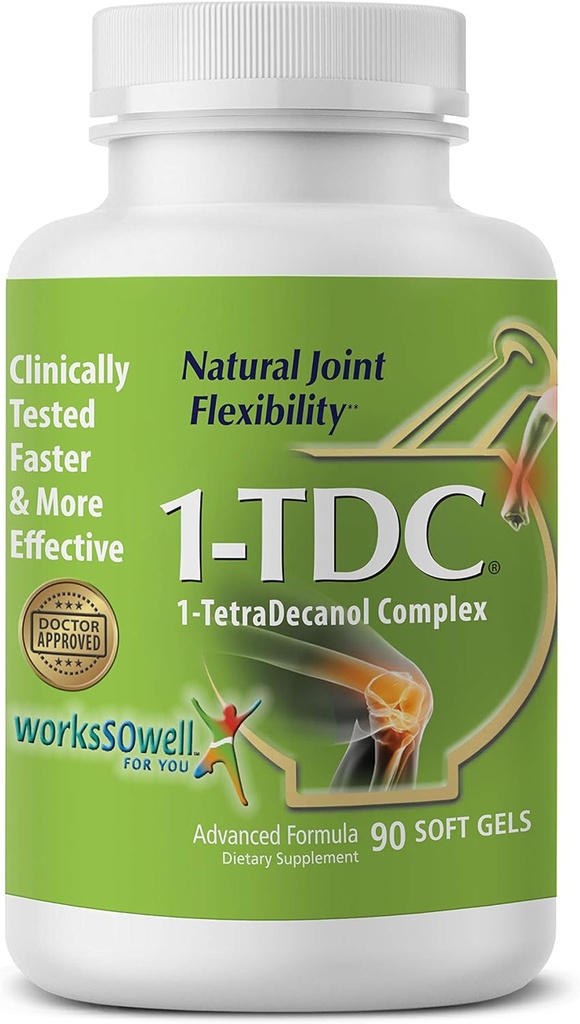 1Tdc Joint & Muscle Health 90 Soft Gels, Doğal Ortak Flexability Güvenli ve Etkili Korumayı Geliştirmek için Tamamlanan Vücut Yardımı Oluşturmak İçin Formula 1Tetradecanol Kompleksi
