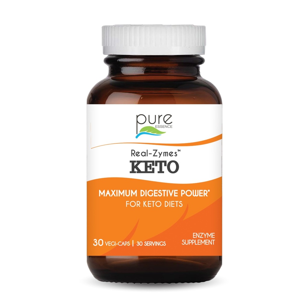 Gerçek-ZymesTM KETO Digestive Enzymes Supplement with Probiyotiks for Better Digestion - Natural Support for Relief of Bloating, Gas, Belching, Diarrhea, Constipation, IBS, vs. - 30 Caps