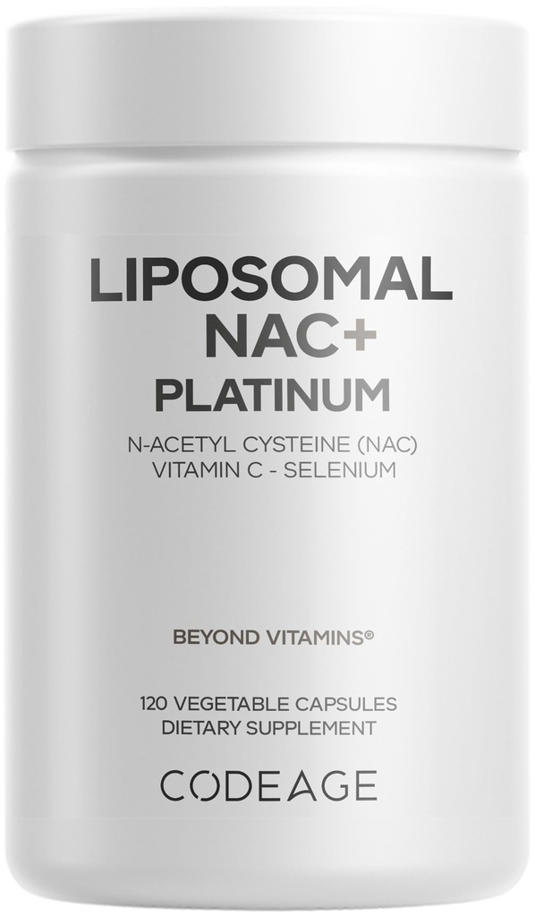Kodage Liposomal NAC+ Platinum - N-Acetyl L-Cysteine, C, Alfa Lipoic Asit, Selenium - 2-Month Supply - Helix Liposomal Delivery - Phospholipid - Non-GMO NAC Diyet
