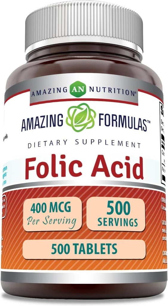 Amazing Formulas Folic Acid (Vitamin B9) 400 mcg 