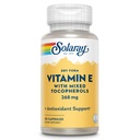 SOLARAY Vitamin E 400 IU (268mg), Ξηρή μορφή με Μικτές Τοκοφερόλες Βιταμίνη E - Αντιοξειδωτικό συμπλήρωμα, PMS και Εμμηνόπαυση Υποστήριξη - 60-Ημέρες Εγγύηση, Εργαστήριο Επαληθευμένο - 50 Σερβιέτες, 50 Κάψουλες