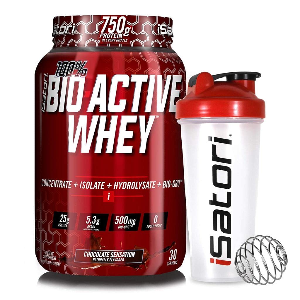 iSatori Bio-Active Whey Toz Çikolata Sensasyon (30 Hizmet) & iSatori Classic Blender Şişe (Red Top ile Açık Şişe)