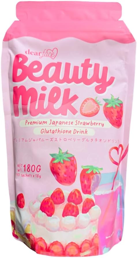 Beauty Milk Japon Collagen STRAWBERRY - 50.000 mg Hydrolyzed Collagen, 6.3 Ounce (Pack of 1)