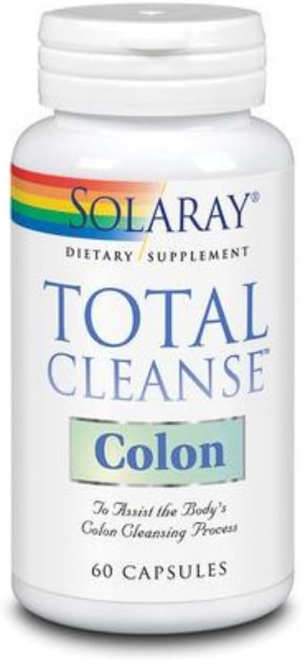 SOLARAY Total Cleanse Colon - Ισχυρή, ευγενική φόρμουλα του παχέος εντέρου με κιτρικό μαγνήσιο, Quercetin, Slippery Elm, Senna, Cascara Sagrada, Aloe Vera, Claw της γάτας - 60-Ημέρα Εγγύηση, 30 Υπηρεσίες