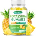 Potasyum Gummies 1000 mg, Yüksek Potency Pids Supplement Gummies for Yetişkinler Women & Men, Support Leg Cramps & Muscle Health, Sugar-Free, Pinele Flavor, 60 Count