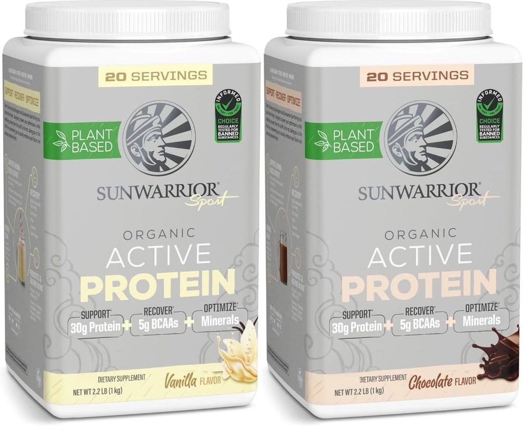 Σοκολάτα Sunwarrior & Vanilla Active Organic Protein Powder Set 