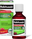 Robitussin Yetişkin maksimum Güçlü Cough + Chest Congestion DM Max (4 fl. oz. Şişe), Cough Suppressant & Expectorant, Raspberry Flavor
