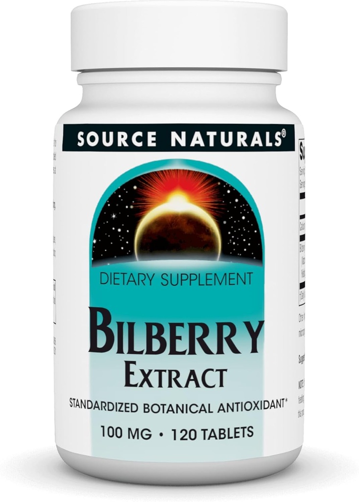 Source Naturals Bilberry Extract Standardized Botanical Antioksi - 100 mg, 120 Tablet