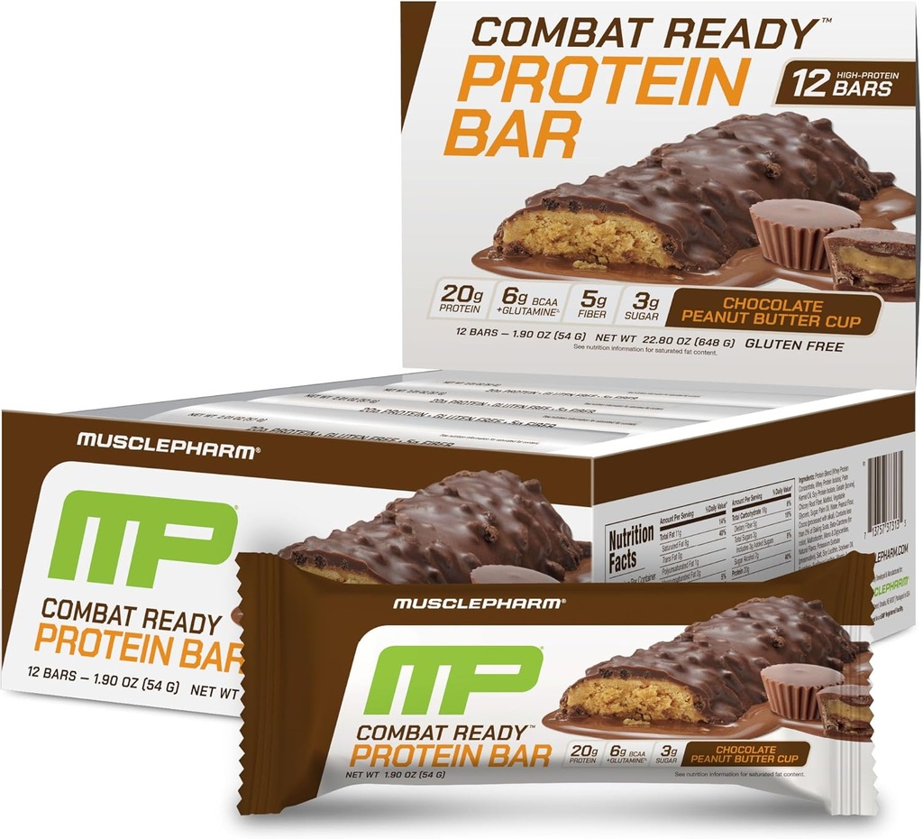 KasPharm Sport Bar, Chocolate Peanut Butter Cup, Yüksek Protein Bars, Cravings, Yakıt Performansı ve Enerji Talepleri, Whey proteini, 5g Fiber, Gluten Free, 12 Bars