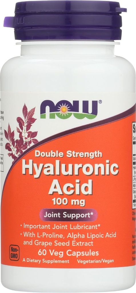 Τώρα τρόφιμα οξύ 100Mg 2X 60 Vc Υαλουρονικό, 60 CT