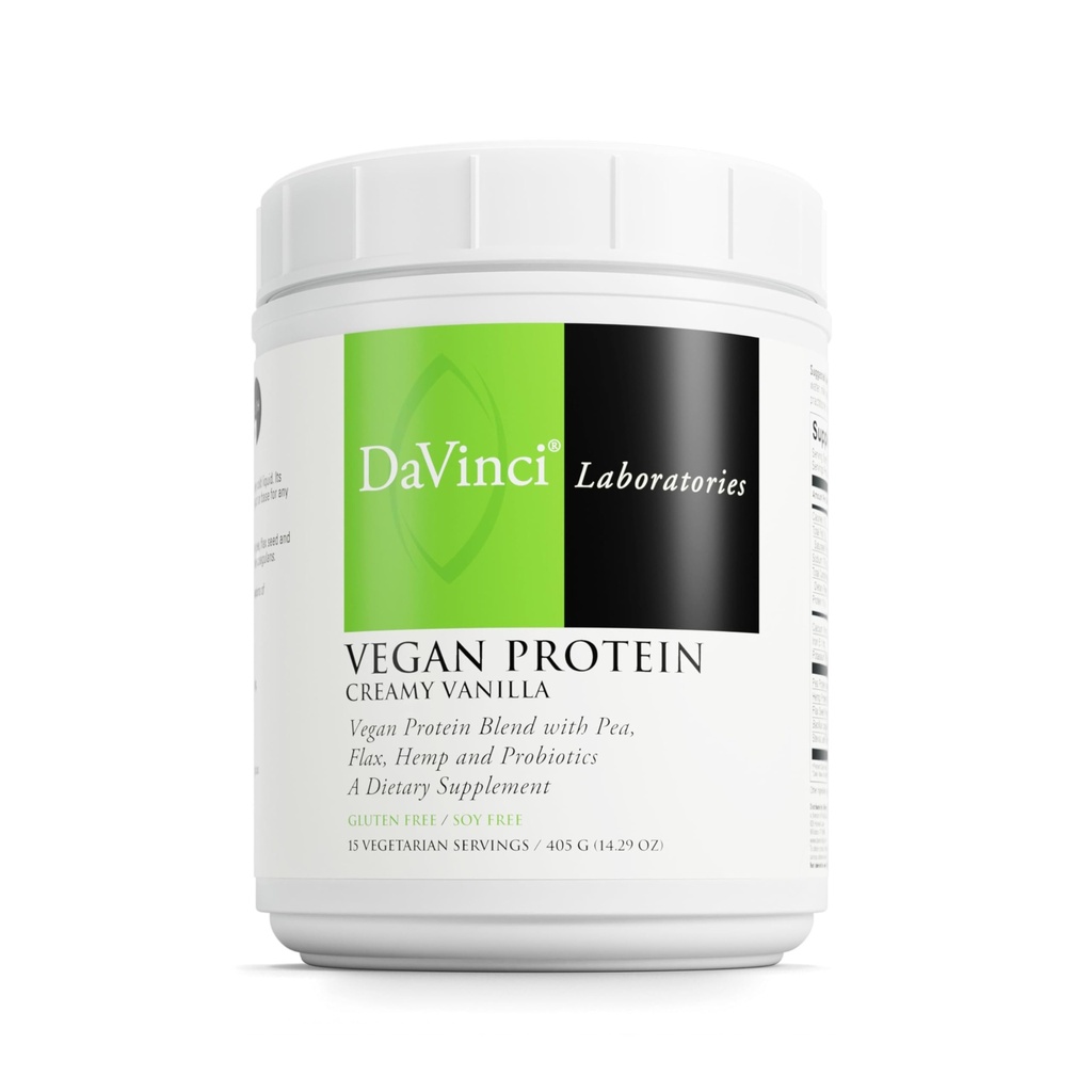 Dainci Laboratuvarlar Vegan proteini - Protein Toz Supplement Destekleri Kas & Doku Onarım* - Pea Protein & Flax Tohumu ile Vegan Eksi - Kremy Vanilla, 15 Hizmet (405 g)