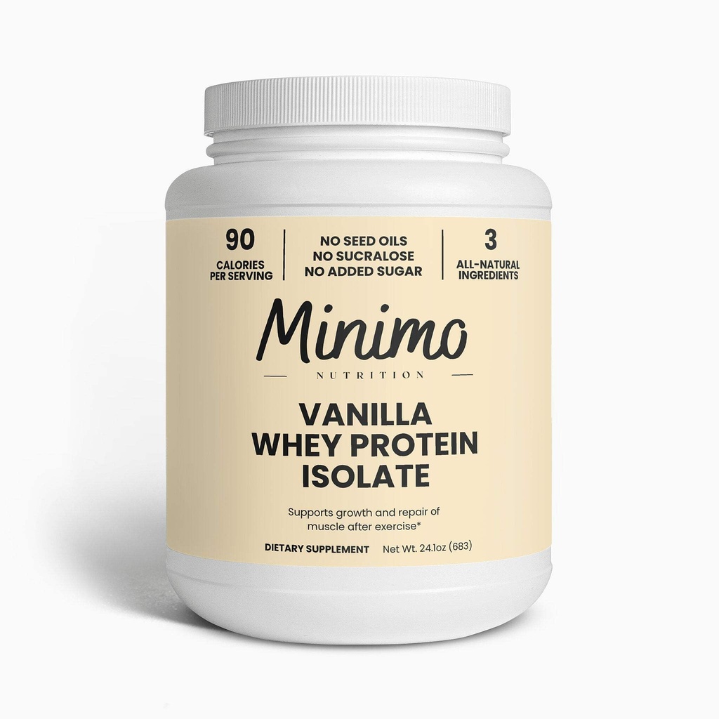 Whey Isolate Protein Toz, Vanilla, Sadece 3 Malzemeler, Whey proteini, No Tohum Yağları, No Eklenmedi, No Sucralose, 1.51 lbs