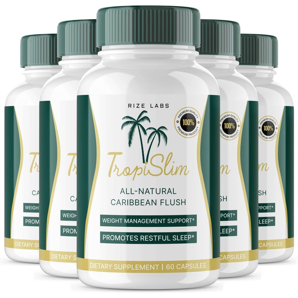 (Official 5 Pack) Tropislim, Tropislim All Natural Caribbean Flush, Kilo Kayıp Tamam, Tropislim Şampular for Women, Healthstyle + Leaner Physicsique, Tropislim İncelemeleri (300 Capsules)