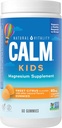 Natural Vitality CALM Kids Magnesium Supplement Gummies, Gummies for Balanced Mood, Supports Healthy Development, Gluten Free, Vegan, Sweet Citrus Flavored - 60 Gummies