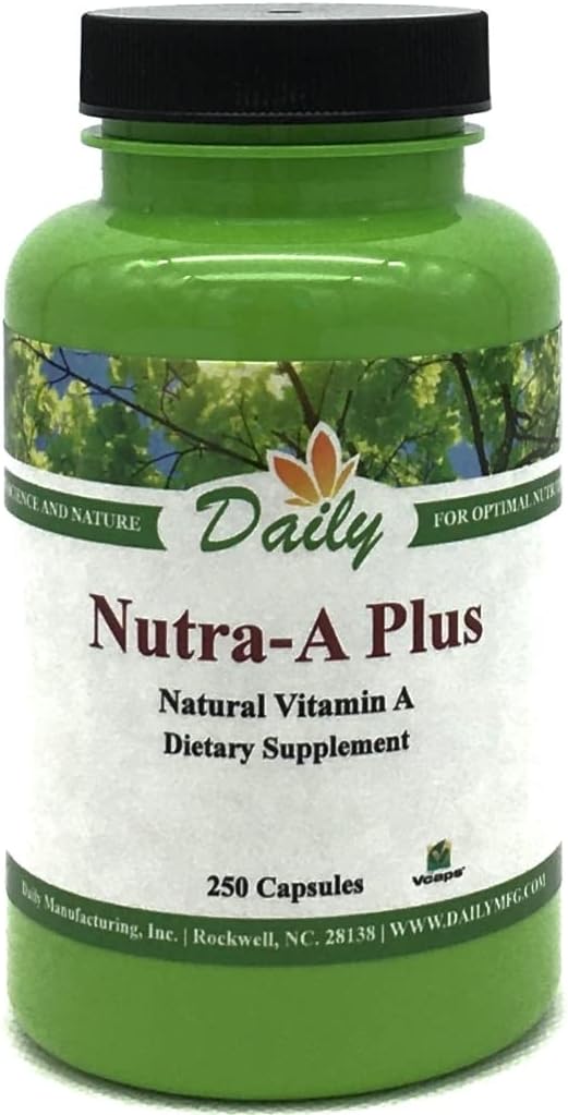 Daily Manufacturing Nutra-A PlusTM (Vejetaryen Vitamin A-Palmitate & Beta-Carotene) 250 Vegetarian Capsules
