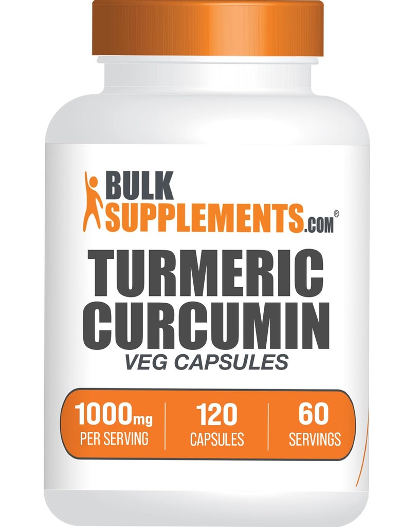 BulkSupplements.com Turmeric Extract Capsules - Turmeric Supplement, Turmeric Curcumin Supplement 1000 mg - Gluten Free,120 Veg Capsules (Pack of 1)