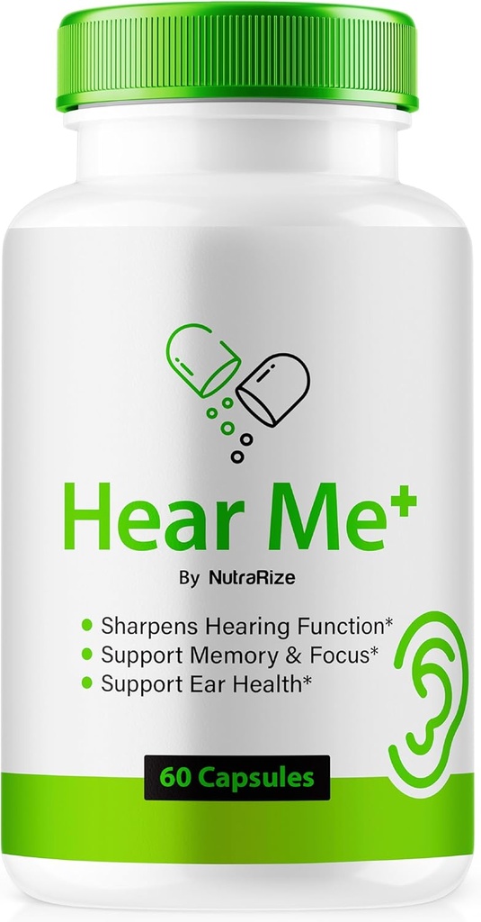 Hear Me + Κάψουλες, Επίσημη HearMe + Χάπια, Hear Me Plus Heaar Formula για μια υγιή ακρόαση, Premium HearMe Plus για την υγεία του αυτιού, Φυσικό αυτί καθαρότερη υποστήριξη, Hear Me+ κριτική (60 κάψουλες)