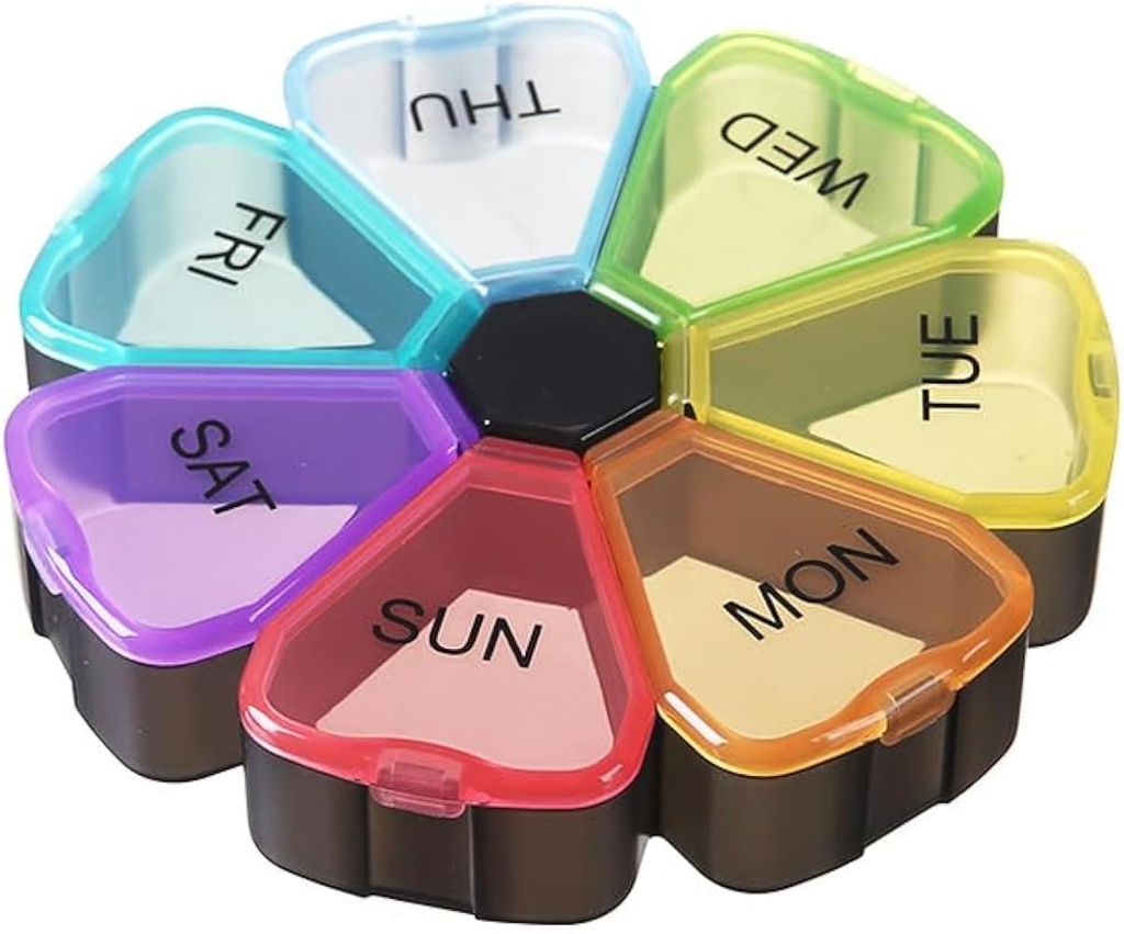 Haftalık Pill Organizer 7 Gün, Cute Portable Large Daily Medicine Box, Easy to Open, BPA Free Travel Pill Case Torch for Drug columns Vitamin Fish Oil Supplements Capsule DHAlen