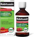 Robitussin Yetişkin maksimum Güçlü Cough + Chest Congestion DM Max (8 fl. oz. Şişe), Cough Suppressant & Expectorant, Raspberry Flavor