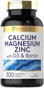 Carlyle Macau Magnezyum D3 | 300 Caplets | Boron | Vegetarian, Non-GMO & Gluten Free Supplement