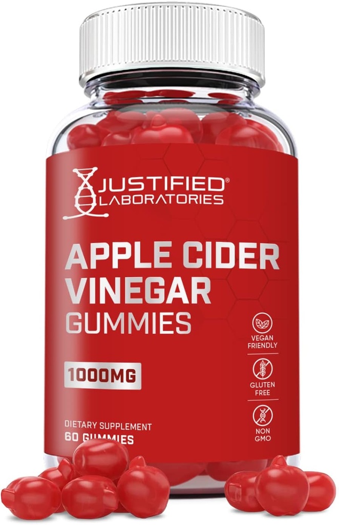 Sadece laboratuvarlar Apple Cider Vinegar Gummies 1000MG ACV Made from The Mother with Pomegranate Juice Beet Root B12 60 Gummys