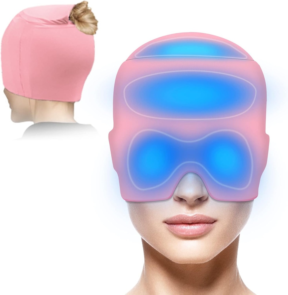 Καπάκι ανακούφισης ημικρανίας με Gel Top Coverage, Καπέλο ανακούφισης κεφαλαλγίας για την ένταση της ημικρανίας Πόνος ανακούφιση, ημικρανία κεφαλή πάγου Τύλιγμα παγωτού Πακέτα ζεστό κρύο θεραπεία Κεφαλαλγία ανακούφιση καπάκι
