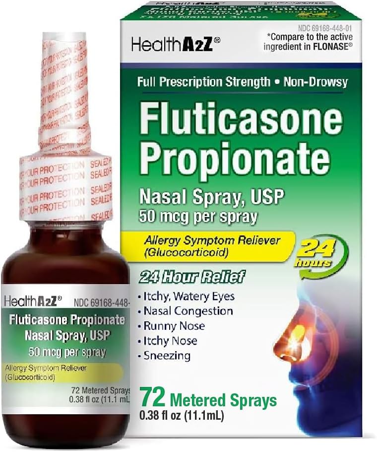 HealthA2Z® Fluticasone Capsule Nasal Mix | 50 mcg per Spray | 24 Saat Antihidrasyon | 72 parfüm | 0.38 fl oz. (11.1mL) | Nasal Decongestant | Non-Drowsy | Antioksit | Anti-Drowsy | Antioksit | Anti-Drowsy | Antioksit | Antioksit | Antioksit | Anti-Drowsy | Antioksit | Anti-Drowsy | Antioksit | Antioksit | Antioksit