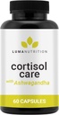 Luma Nutrition Cortisol Reducer and Manager - Ashwagandha + L-Theanine - Cortisol Συμπληρώματα για γυναίκες και άνδρες - Άγχος ανακούφιση, ξεκούραστος ύπνος, Detox, Κάτω και Ελέγχου - 60 κάψουλες