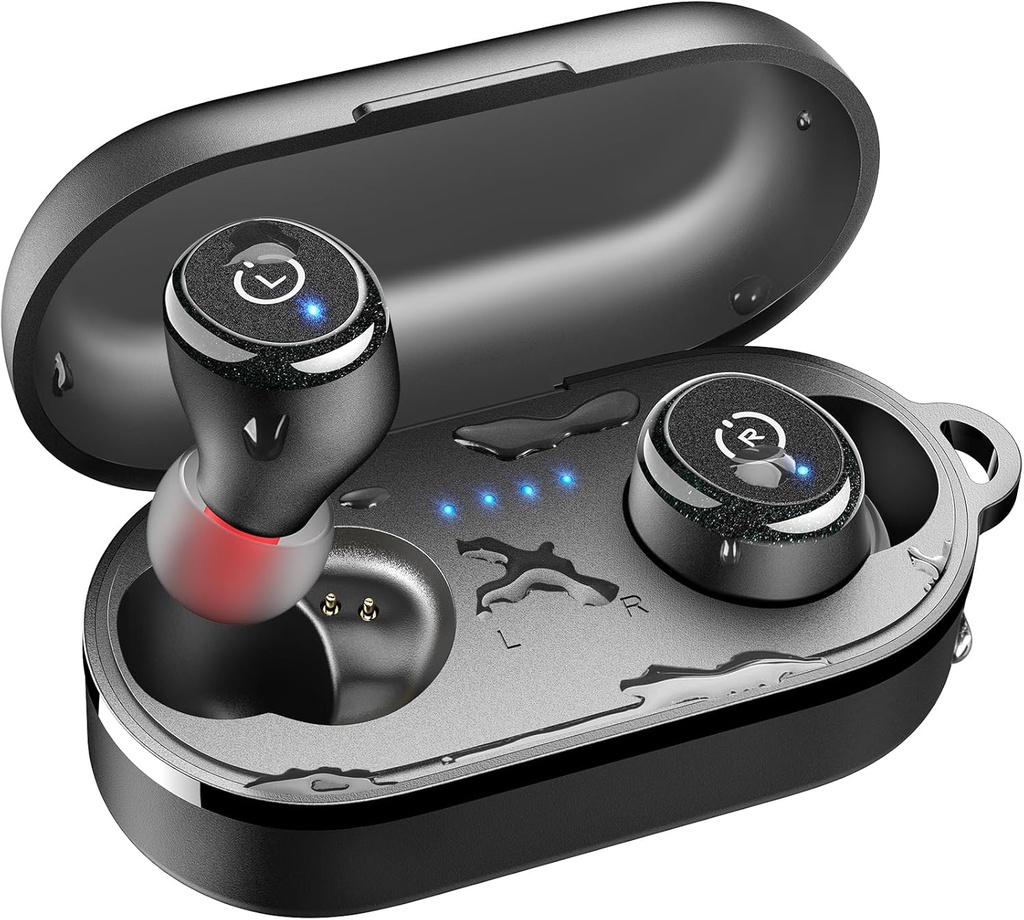 TOZO T10 Kablosuz Earbuds Bluetooth 5.3 Kulaklıklar, EQ, Ergonomi Tasarımı, 55H Playtime, Kablosuz Şarj Vakası, IPX8 Su Sesi In-Ear Headset, 2025 Yeni Version