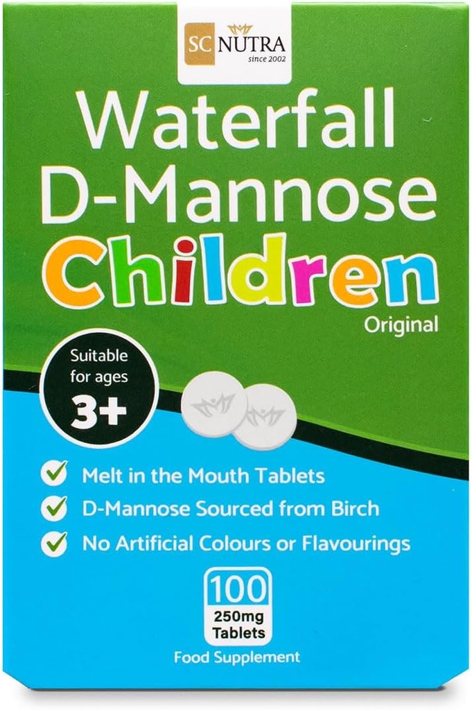 Sufall D-Mannose Çocuklar Orijinal | Yapay Renkler ve lezzetler | Vegan | 250 mg Oral Tabletlerde Melt - 100 Kont