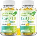 CoQ10 Gummies, Coenzyme Q10 Supplement 200 mg, High Abors CoQ10 Supplement for Cellular Energy and Immune Health, Vegan, Gluten Free, Pineapple Flavor, 120 Kont